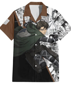 Chemise hawaïenne Levi Ackerman style manga