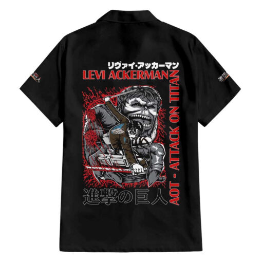 Chemise hawaïenne Levi vs Titan Bestial L’Attaque des Titans Anime – Image 2