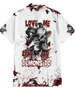 Chemise hawaïenne crâne Love Me Like My Demons Do