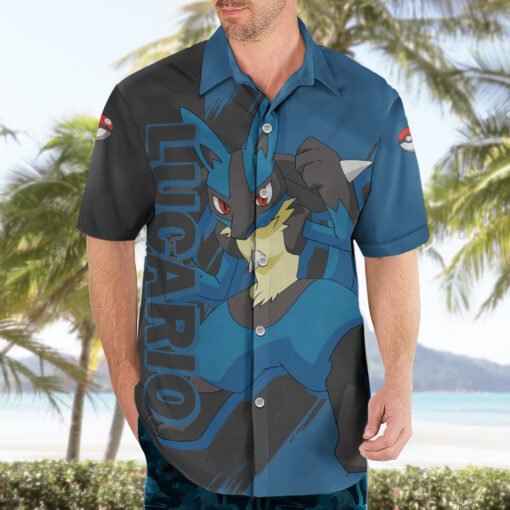 Chemise hawaïenne Lucario Pokémon Anime – Image 3