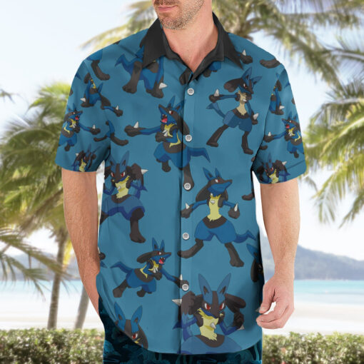 Chemise hawaïenne motif Lucario style pixel – Image 3