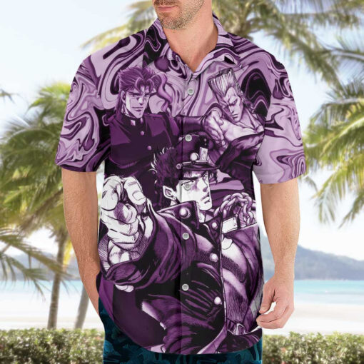 Chemise hawaïenne Lucid Stardust Crusaders JoJo Anime Mix – Image 3