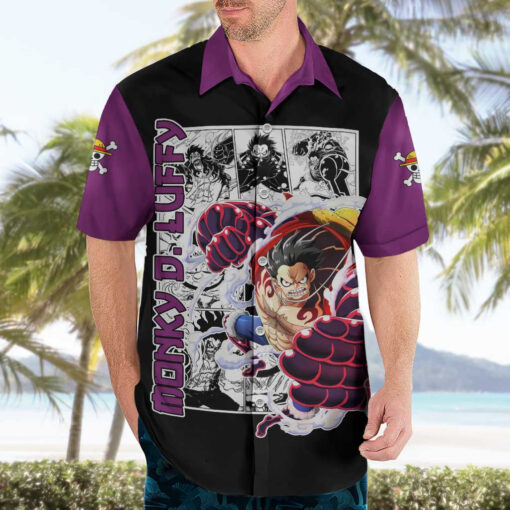 Chemise hawaïenne Luffy Gear 4 One Piece Manga Mix Anime – Image 3