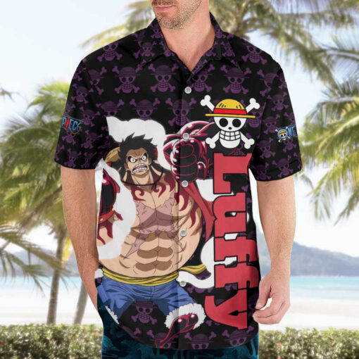 Chemise hawaïenne Luffy Gear 4 One Piece motif Mix Anime – Image 3