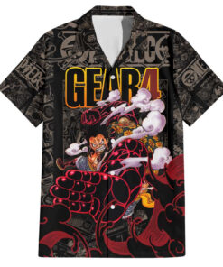 Chemise hawaïenne Luffy Gear 4 One Piece motifs manga Mix