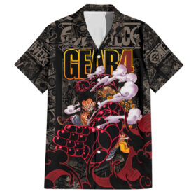 Chemise hawaïenne Luffy Gear 4 One Piece motifs manga Mix