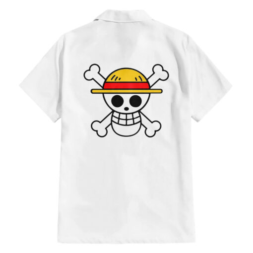 Chemise hawaïenne Luffy Gear 5 cheveux blancs style urbain – Image 2