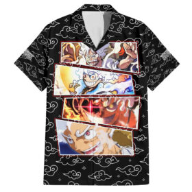 Chemise hawaïenne Luffy Gear 5 cheveux blancs Nika One Piece Anime