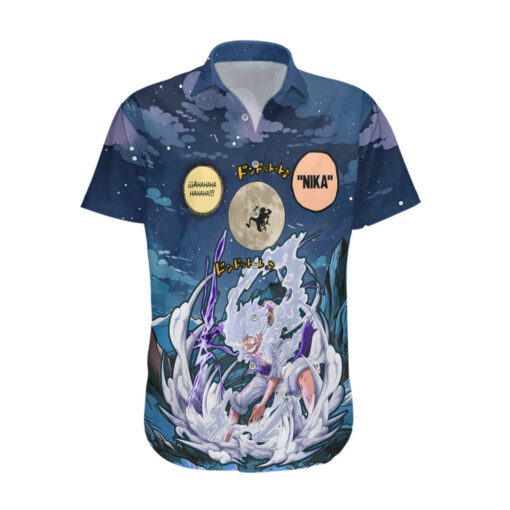 Chemise hawaïenne Luffy Gear 5 Nika lune TS07