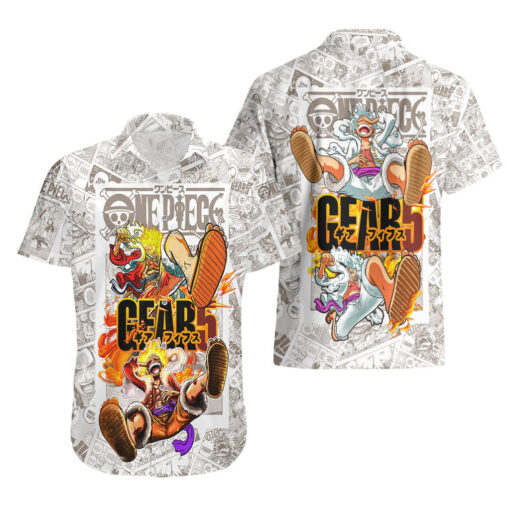 Chemise hawaïenne Luffy Gear 5 vignettes manga TS07 – Image 3