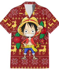 Chemise hawaïenne Luffy One Piece Noël Mix Anime