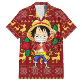 Chemise hawaïenne Luffy One Piece Noël Mix Anime