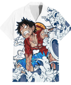 Chemise hawaïenne Luffy One Piece motif japonais Mix Anime