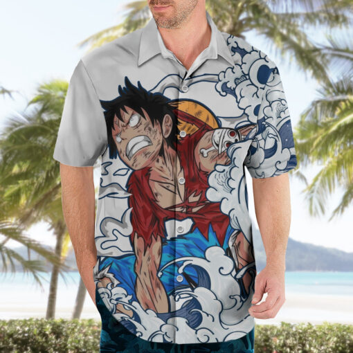 Chemise hawaïenne Luffy One Piece motif japonais Mix Anime – Image 3