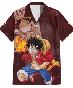 Chemise hawaïenne Luffy Chapeau de Paille One Piece Anime