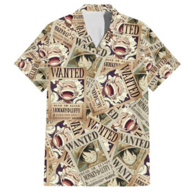 Chemise hawaïenne Luffy avis de recherche One Piece Anime