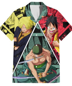 Chemise hawaïenne Luffy Sanji Zoro One Piece Anime