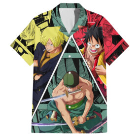 Chemise hawaïenne Luffy Sanji Zoro One Piece Anime