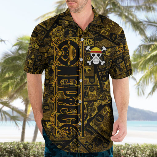 Chemise hawaïenne Luffy Zoro Sanji One Piece Manga – Image 3
