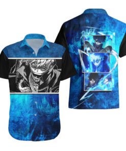 Chemise hawaïenne Dabi bleu flamme My Hero Academia