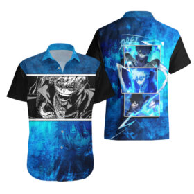 Chemise hawaïenne Dabi bleu flamme My Hero Academia