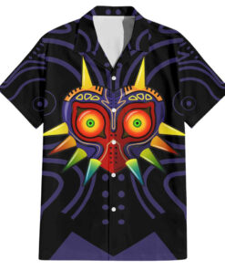 Chemise hawaïenne Masque de Majora Zelda style abstrait