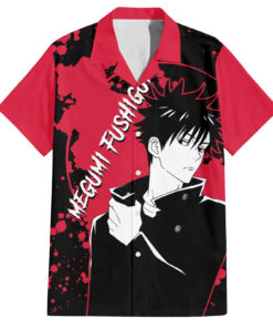 Chemise hawaïenne Megumi Fushiguro Jujutsu Kaisen style manga