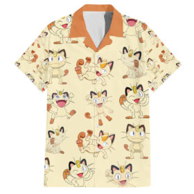 Chemise hawaïenne Miaouss Pokémon motif stylisé