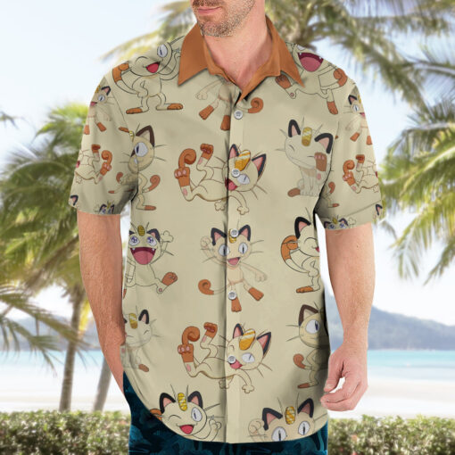 Chemise hawaïenne Miaouss Pokémon motif stylisé – Image 3