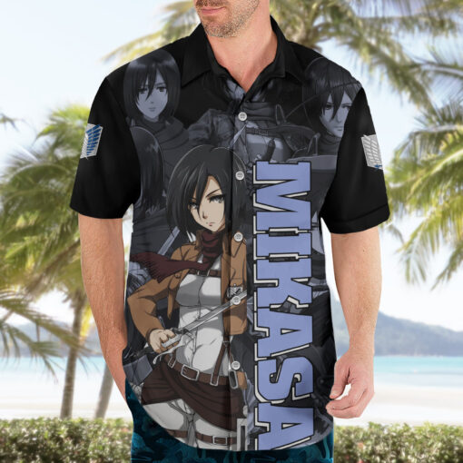 Chemise hawaïenne Mikasa Ackerman L’Attaque des Titans Manga Mix – Image 3