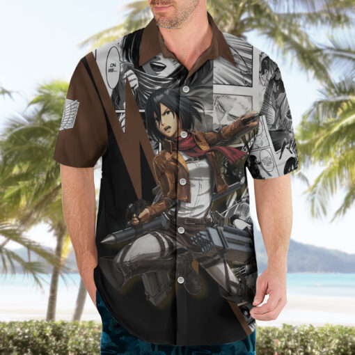 Chemise hawaïenne Mikasa Ackerman style manga – Image 3