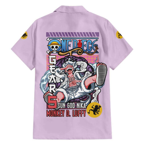 Chemise hawaïenne Monkey D. Luffy Gear 5 et Fruit Démon Nika One Piece Anime – Image 2