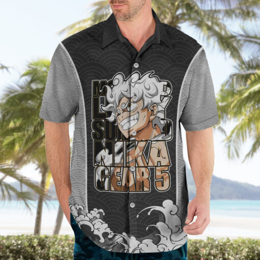 Chemise hawaïenne Monkey D. Luffy Nika Gear 5 One Piece Japon Anime – Image 3