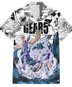 Chemise hawaïenne Monkey D. Luffy Nika Sun God Anime Manga