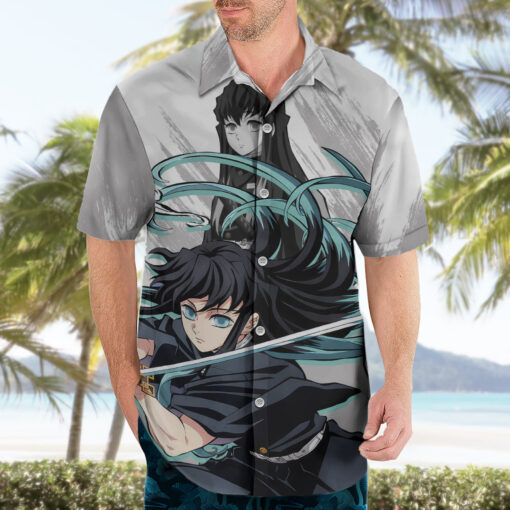 Chemise hawaïenne Muichiro Tokito Demon Slayer Anime – Image 3