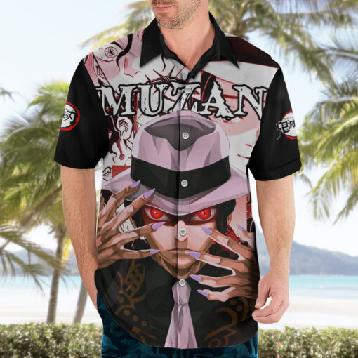 Chemise hawaïenne Muzan Kibutsuji Demon Slayer Japon Anime – Image 3