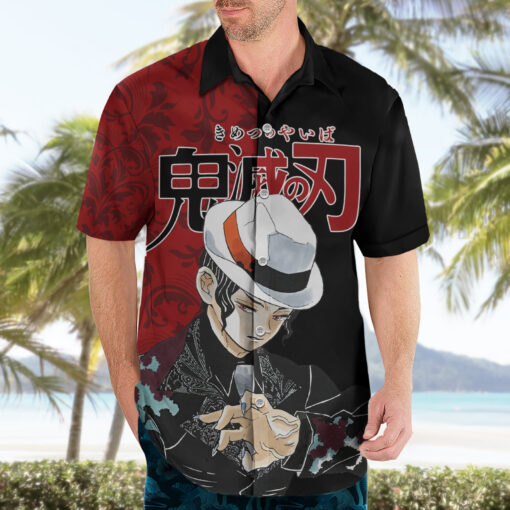 Chemise hawaïenne Muzan Kibutsuji Demon Slayer Manga Mix Anime – Image 3