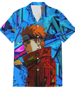 Chemise hawaïenne Naruto Akatsuki Urban Graffiti Pain Anime Mix Abstract