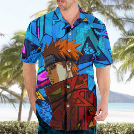 Chemise hawaïenne Naruto Akatsuki Urban Graffiti Pain Anime Mix Abstract – Image 3