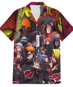 Chemise hawaïenne Naruto Néon Akatsuki Anime Mix Trippy