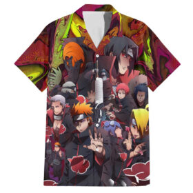 Chemise hawaïenne Naruto Néon Akatsuki Anime Mix Trippy
