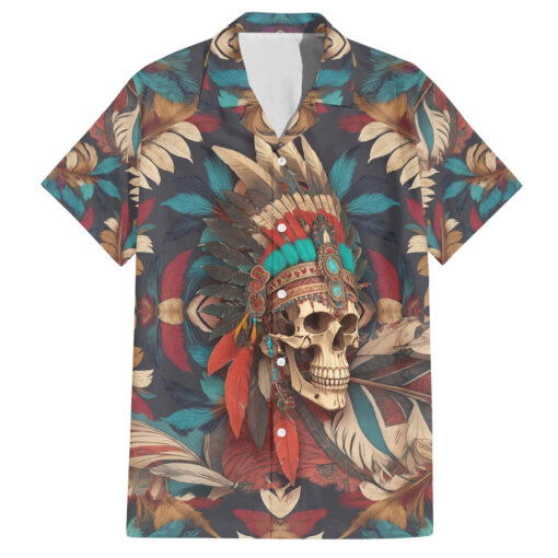 Chemise hawaïenne Crâne Amérindien Esprit de Liberté – Image 2