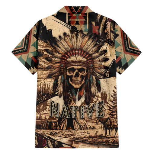 Chemise hawaïenne Crâne Amérindien Tribal
