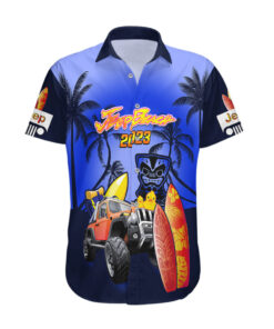 Chemise hawaïenne Jeep Bleu Marine Plage 2023 Anniversaire 20 ans
