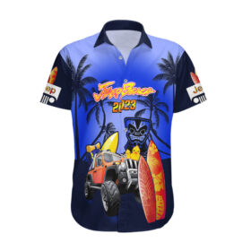 Chemise hawaïenne Jeep Bleu Marine Plage 2023 Anniversaire 20 ans