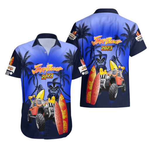 Chemise hawaïenne Jeep Bleu Marine Plage 2023 Anniversaire 20 ans – Image 3