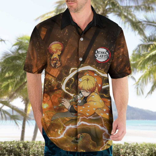Chemise hawaïenne Nenitsu Château Infini Demon Slayer Anime – Image 3