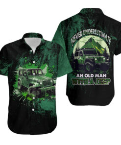Chemise hawaïenne Ne jamais sous-estimer un vieil homme avec un Jeep TS07