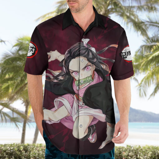 Chemise hawaïenne Nezuko Fighting Anime – Image 3
