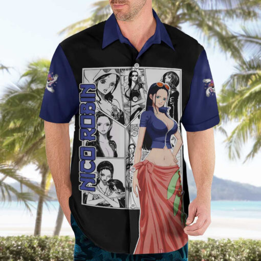 Chemise hawaïenne Nico Robin One Piece Anime Manga Mix – Image 3